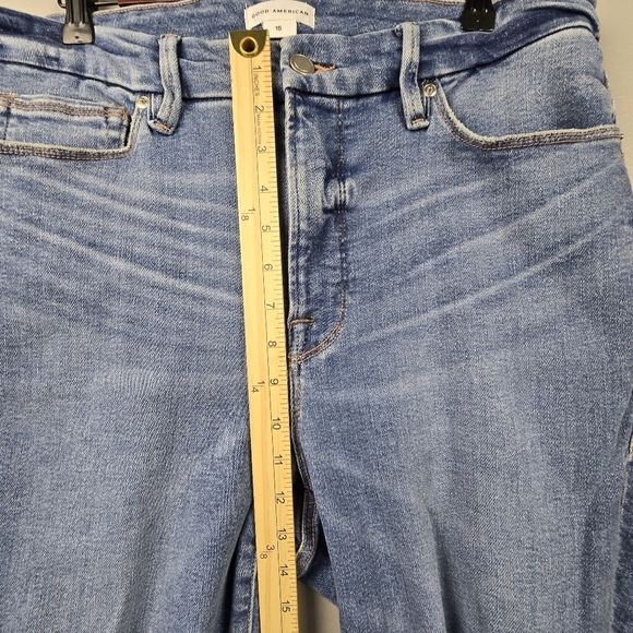 GOOD AMERICAN Good Legs Crop Skinny Denim Jean Pants High Rise Blue Womens Sz 15 - Picture 12 of 13